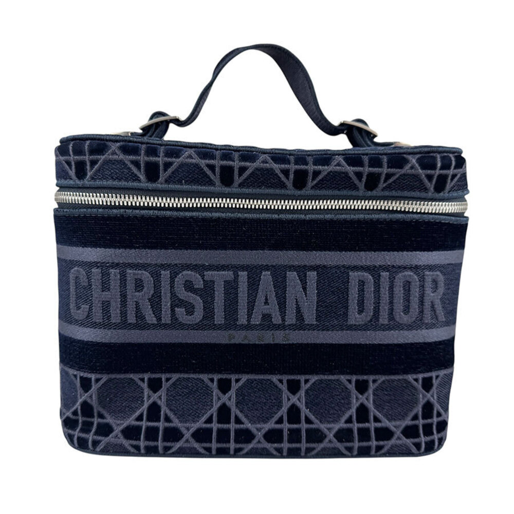 Christian Dior handbag velvet Navy Blue - Picture 1 of 5